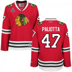 Women's Authentic Chicago Blackhawks Michael Paliotta Red Home 2015 Stanley Cup Champions Official Reebok Jersey