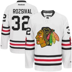 Adult Authentic Chicago Blackhawks Michal Rozsival White 2015 Winter Classic Official Reebok Jersey