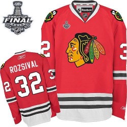 Adult Authentic Chicago Blackhawks Michal Rozsival Red Home 2015 Stanley Cup Official Reebok Jersey