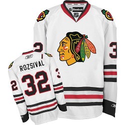 Adult Authentic Chicago Blackhawks Michal Rozsival White Away Official Reebok Jersey