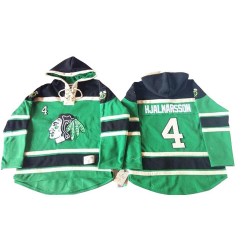 Chicago Blackhawks Niklas Hjalmarsson Official Green Old Time Hockey Premier Adult St. Patrick's Day McNary Lace Hoodie Jersey