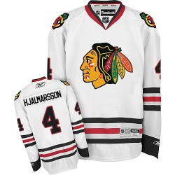 Youth Authentic Chicago Blackhawks Niklas Hjalmarsson White Away Official Reebok Jersey