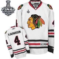 Adult Authentic Chicago Blackhawks Niklas Hjalmarsson White Away 2015 Stanley Cup Official Reebok Jersey