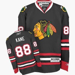 Adult Authentic Chicago Blackhawks Patrick Kane Black Third Official Reebok Jersey