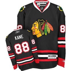 Youth Authentic Chicago Blackhawks Patrick Kane Black Third Official Reebok Jersey