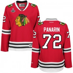 Women's Authentic Chicago Blackhawks Artemi Panarin Red Home 2015 Stanley Cup Champions Official Reebok Jersey