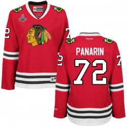 Women's Premier Chicago Blackhawks Artemi Panarin Red Home 2015 Stanley Cup Champions Official Reebok Jersey