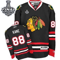 Youth Premier Chicago Blackhawks Patrick Kane Black Third 2015 Stanley Cup Official Reebok Jersey