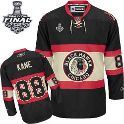 Women's Premier Chicago Blackhawks Patrick Kane Black New Third 2015 Stanley Cup Official Reebok Jersey