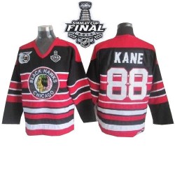 Adult Authentic Chicago Blackhawks Patrick Kane Red/Black Throwback 75TH 2015 Stanley Cup Official CCM Jersey