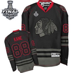 Adult Authentic Chicago Blackhawks Patrick Kane Black Ice 2015 Stanley Cup Official Reebok Jersey