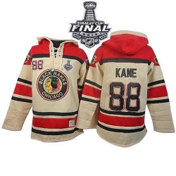 Chicago Blackhawks Patrick Kane Official White Old Time Hockey Authentic Adult Sawyer Hooded Sweatshirt 2015 Stanley Cup Jersey