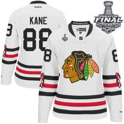 Women's Authentic Chicago Blackhawks Patrick Kane White 2015 Winter Classic 2015 Stanley Cup Official Reebok Jersey