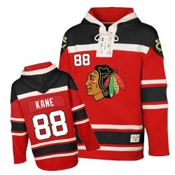 Chicago Blackhawks Patrick Kane Official Red Old Time Hockey Authentic Adult Sawyer Hooded Sweatshirt Jersey