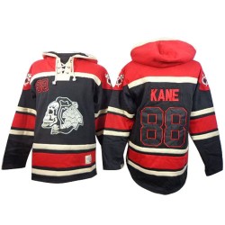 Chicago Blackhawks Patrick Kane Official Black Old Time Hockey Authentic Adult Sawyer Hooded Sweatshirt Jersey