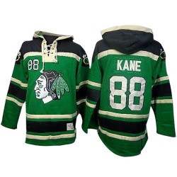 Chicago Blackhawks Patrick Kane Official Green Old Time Hockey Authentic Adult Sawyer Hooded Sweatshirt Jersey