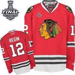 Adult Authentic Chicago Blackhawks Peter Regin Red Home 2015 Stanley Cup Official Reebok Jersey