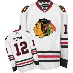 Adult Authentic Chicago Blackhawks Peter Regin White Away Official Reebok Jersey
