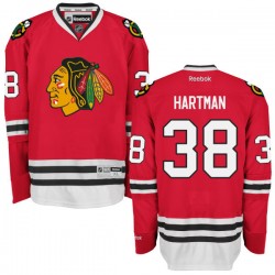 Adult Authentic Chicago Blackhawks Ryan Hartman Red Home Official Reebok Jersey