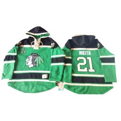 Chicago Blackhawks Stan Mikita Official Green Old Time Hockey Authentic Adult St. Patrick's Day McNary Lace Hoodie Jersey