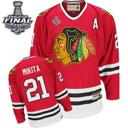 Adult Authentic Chicago Blackhawks Stan Mikita Red Throwback 2015 Stanley Cup Official CCM Jersey