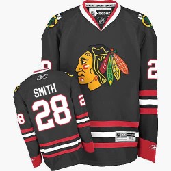 Adult Authentic Chicago Blackhawks Ben Smith Black Third Official Reebok Jersey
