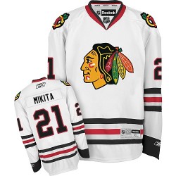Adult Authentic Chicago Blackhawks Stan Mikita White Away Official Reebok Jersey