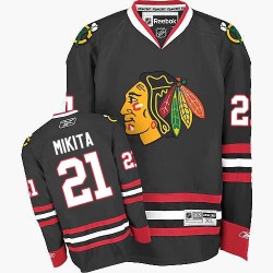 Adult Authentic Chicago Blackhawks Stan Mikita Black Third Official Reebok Jersey