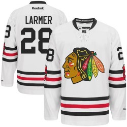 Adult Authentic Chicago Blackhawks Steve Larmer White 2015 Winter Classic Official Reebok Jersey