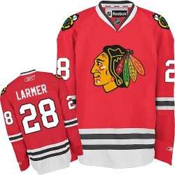 Adult Authentic Chicago Blackhawks Steve Larmer Red Home Official Reebok Jersey
