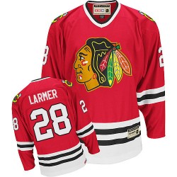 Adult Authentic Chicago Blackhawks Steve Larmer Red Throwback Official CCM Jersey