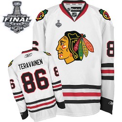 Youth Authentic Chicago Blackhawks Teuvo Teravainen White Away 2015 Stanley Cup Official Reebok Jersey
