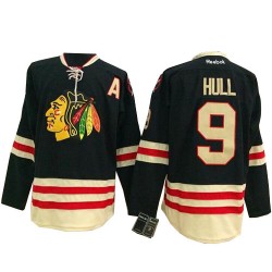 Adult Authentic Chicago Blackhawks Bobby Hull Black 2015 Winter Classic Official Reebok Jersey