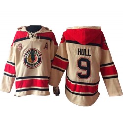 Chicago Blackhawks Bobby Hull Official Cream Old Time Hockey Authentic Adult Sawyer Hooded Sweatshirt Jersey
