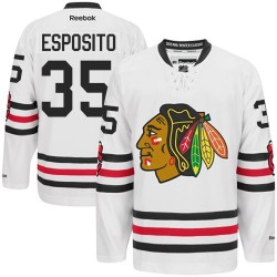 Adult Authentic Chicago Blackhawks Tony Esposito White 2015 Winter Classic Official Reebok Jersey