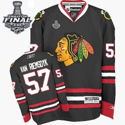 Adult Premier Chicago Blackhawks Trevor Van Riemsdyk Black Third 2015 Stanley Cup Official Reebok Jersey