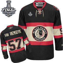 Adult Authentic Chicago Blackhawks Trevor Van Riemsdyk Black New Third 2015 Stanley Cup Official Reebok Jersey