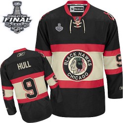 Youth Authentic Chicago Blackhawks Bobby Hull Black New Third 2015 Stanley Cup Official Reebok Jersey