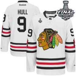 Adult Authentic Chicago Blackhawks Bobby Hull White 2015 Winter Classic 2015 Stanley Cup Official Reebok Jersey