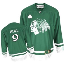 Adult Authentic Chicago Blackhawks Bobby Hull Green St Patty's Day Official Reebok Jersey
