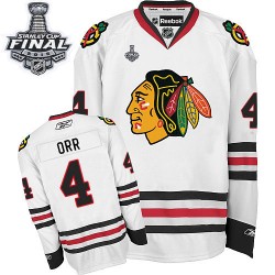 Adult Authentic Chicago Blackhawks Bobby Orr White Away 2015 Stanley Cup Official Reebok Jersey