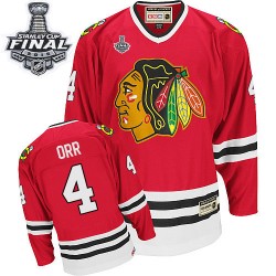 Adult Authentic Chicago Blackhawks Bobby Orr Red Throwback 2015 Stanley Cup Official CCM Jersey