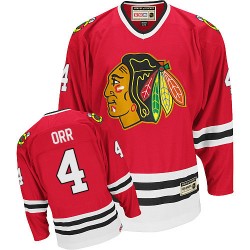 Adult Authentic Chicago Blackhawks Bobby Orr Red Throwback Official CCM Jersey
