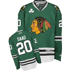 Adult Authentic Chicago Blackhawks Brandon Saad Green Official Reebok Jersey