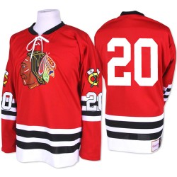 Adult Authentic Chicago Blackhawks Brandon Saad Red 1960-61 Throwback Official Mitchell and Ness Jersey