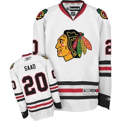 Adult Authentic Chicago Blackhawks Brandon Saad White Away Official Reebok Jersey
