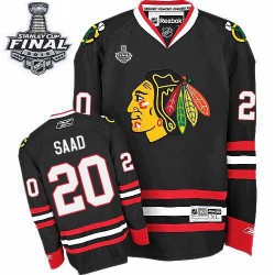 Adult Authentic Chicago Blackhawks Brandon Saad Black Third 2015 Stanley Cup Official Reebok Jersey