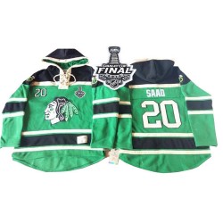 Chicago Blackhawks Brandon Saad Official Green Old Time Hockey Premier Adult St. Patrick's Day McNary Lace Hoodie 2015 Stanley C