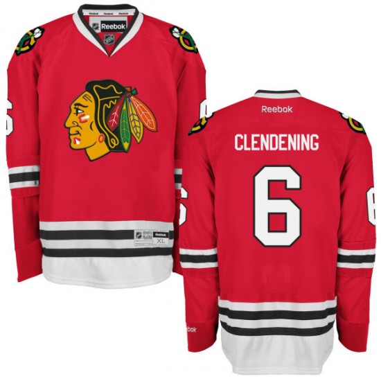 Adult Premier Chicago Blackhawks Adam Clendening Red Home Official Reebok Jersey
