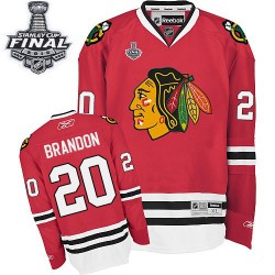 Adult Premier Chicago Blackhawks Brandon Saad Red Home 2015 Stanley Cup Official Reebok Jersey